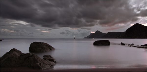 Anochecer en la bahía de Portmán.